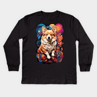 Abstract Dog Art Kids Long Sleeve T-Shirt